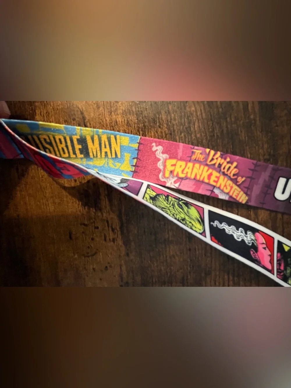 Universal Studios Multicolor Comic-Print Lanyard with ID Holder